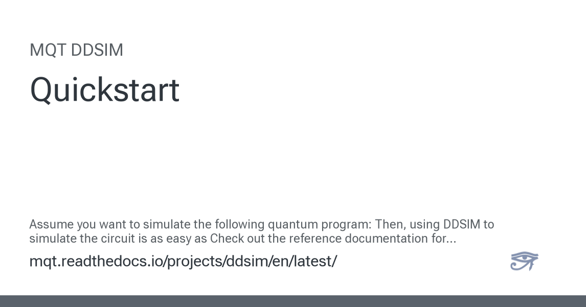 Quickstart - MQT DDSIM 2.3.1.dev33 documentation