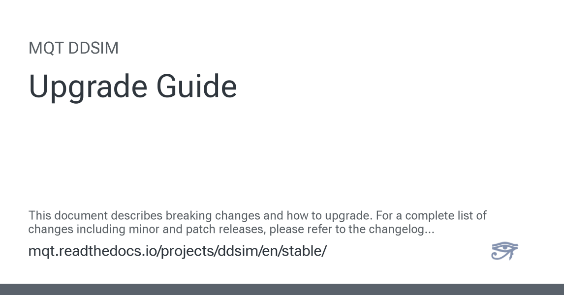 Upgrade Guide - MQT DDSIM 2.3.0 documentation