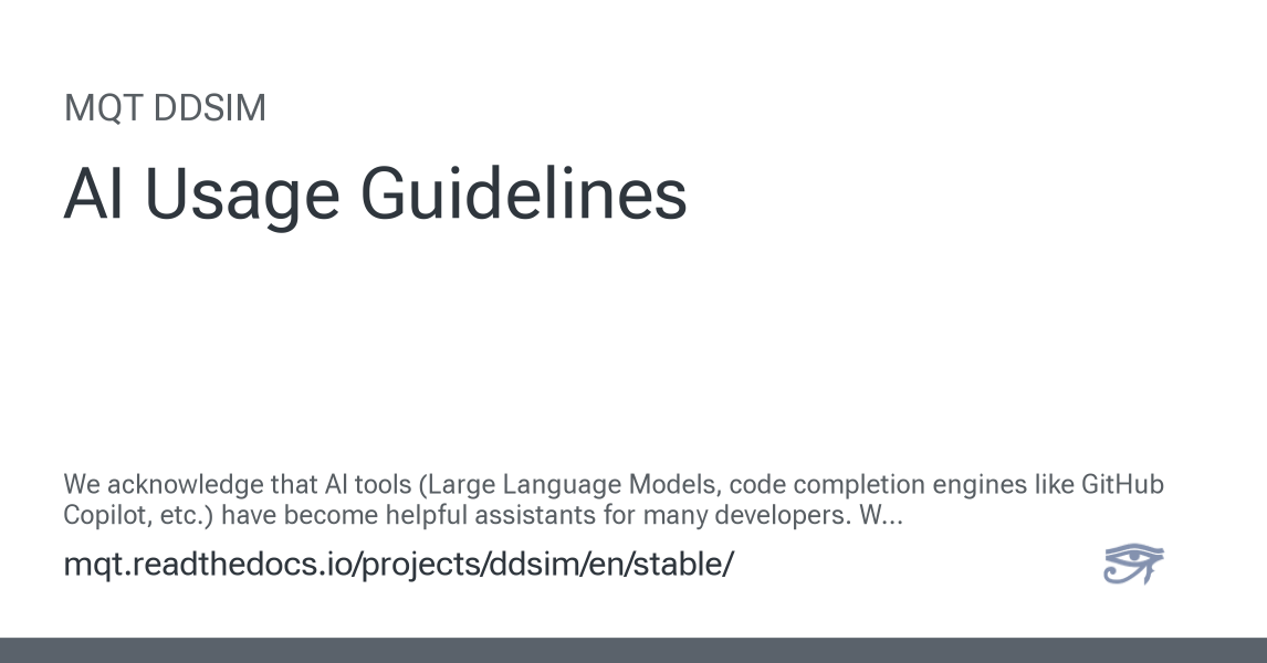 AI Usage Guidelines - MQT DDSIM 2.3.0 documentation