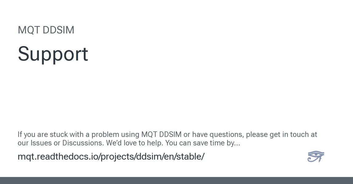 Support - MQT DDSIM 2.3.0 documentation